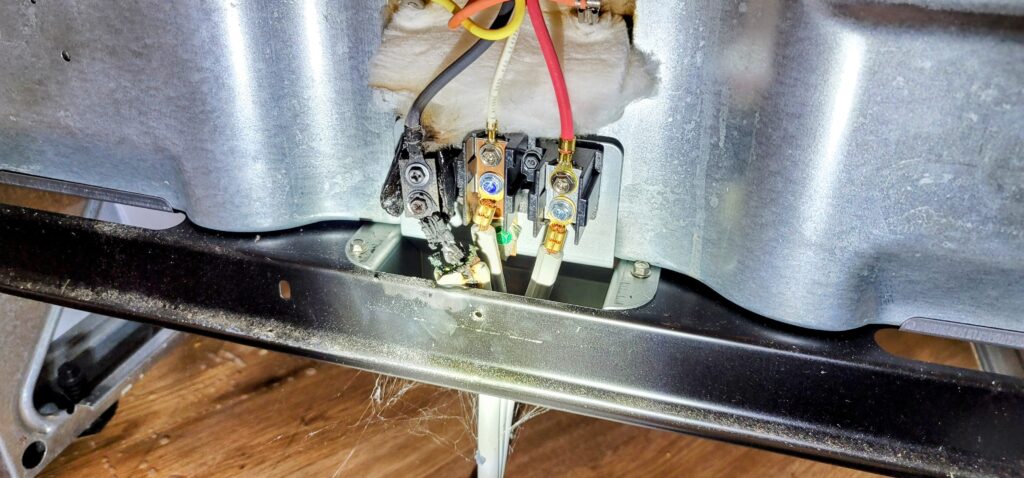 overheated stove terminal connection damage